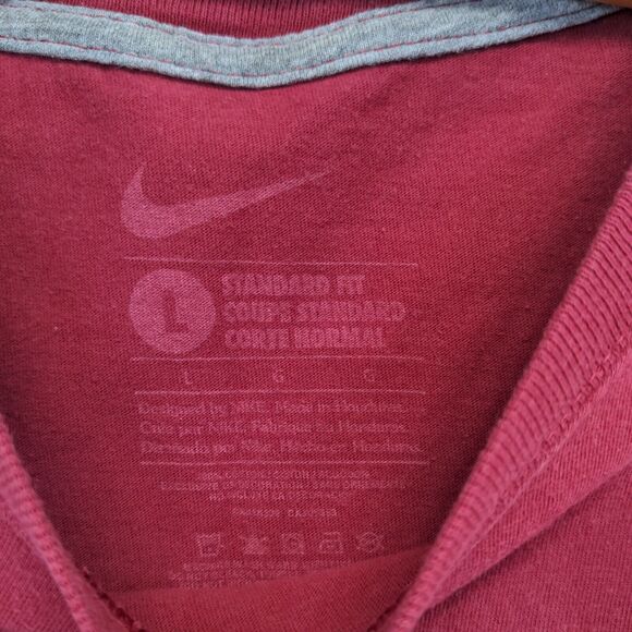 Nike Men's PHYS. ED Standard Fit T-Shirt Red Large Short Sleeve Crew Neck Cotton - Picture 11 of 14